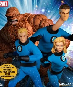 **Pre Order**Mezco One 12 Marvel Fantastic Four Deluxe Steel Boxed Set Action Figure Mezco Toys