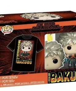 Funko Pop Tees My Hero Academia Katsuki Bakugo XL Shirt Gamestop Exclusive Vinyl Figure