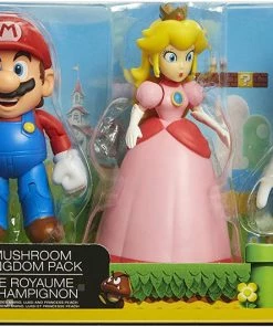 Jakks Pacific Super Mario Mushroom Kingdom 3 Pack Mario Luigi Peach Action Figure