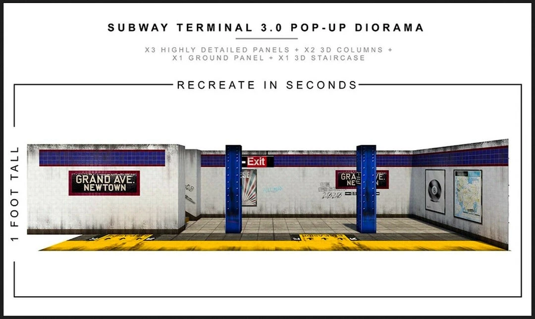 1:12 Scale Action Figure Accesories Extreme Sets Subway Terminal 3.0 Pop-Up DIorama Display 1/12 Scale Action Figures 2 1:12 Scale Action Figure Accesories Extreme Sets Subway Terminal 3.0 Pop-Up DIorama Display 1/12 Scale Action Figures
