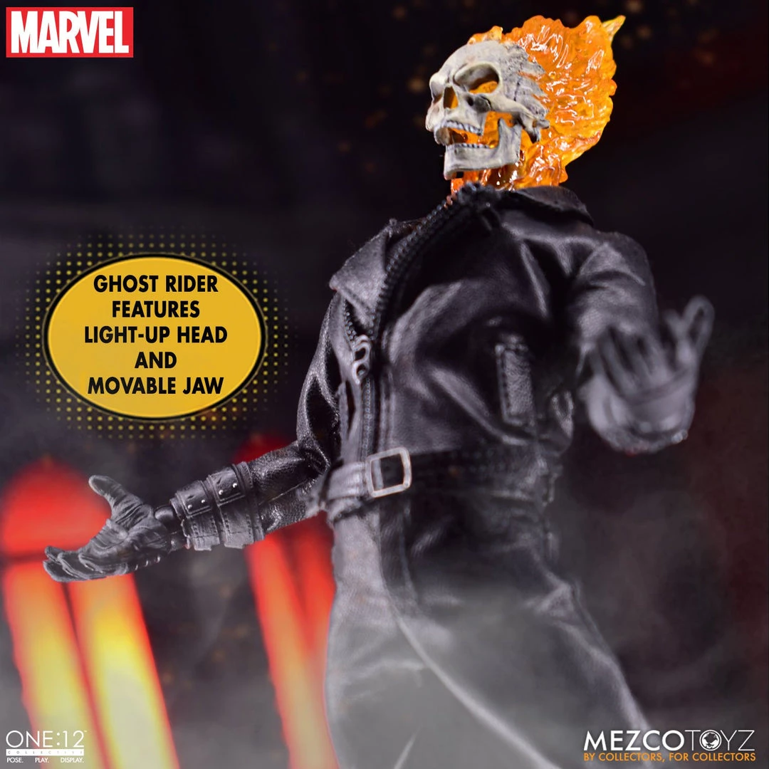 **Pre Order**Mezco One 12 Marvel Ghost Rider & Hell Cycle Set Action Figure 5 **Pre Order**Mezco One 12 Marvel Ghost Rider & Hell Cycle Set Action Figure