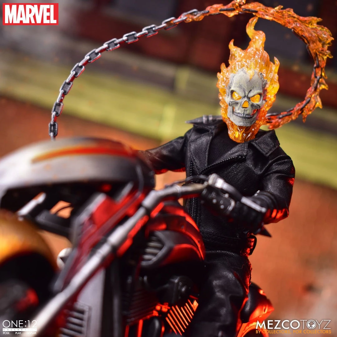 **Pre Order**Mezco One 12 Marvel Ghost Rider & Hell Cycle Set Action Figure 8 **Pre Order**Mezco One 12 Marvel Ghost Rider & Hell Cycle Set Action Figure
