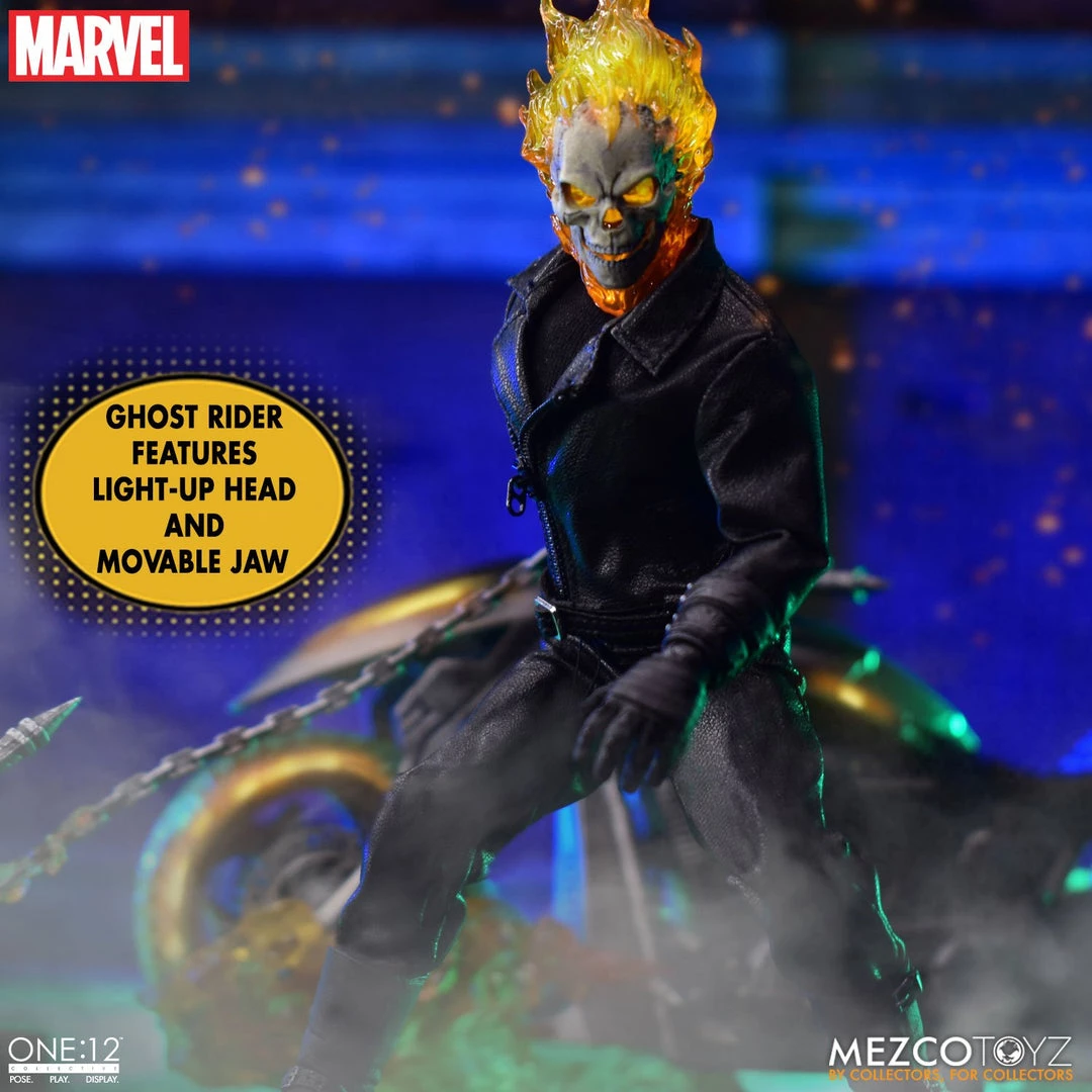 **Pre Order**Mezco One 12 Marvel Ghost Rider & Hell Cycle Set Action Figure 12 **Pre Order**Mezco One 12 Marvel Ghost Rider & Hell Cycle Set Action Figure