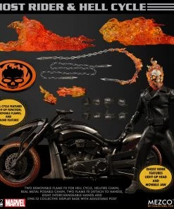 **Pre Order**Mezco One 12 Marvel Ghost Rider & Hell Cycle Set Action Figure 29 **Pre Order**Mezco One 12 Marvel Ghost Rider & Hell Cycle Set Action Figure