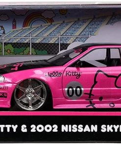 Bandai Jada Die Cast Metals Hello Kitty Nissan Skyline GT-R R34 1:24 Vehicle
