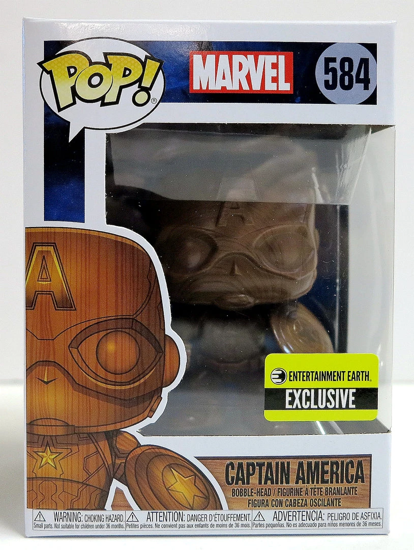 Funko Pop Marvel Captain America Wood Deco Exclusive 584 Vinyl Figure 1 Funko Pop Marvel Captain America Wood Deco Exclusive 584 Vinyl Figure