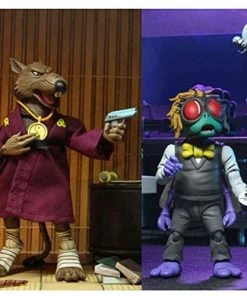Neca Toys NECA TMNT Teenage Mutant Ninja Turtles Splinter Vs Baxter 2 Pack Action Figure