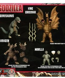 Mezco 5 Points XL Godzilla Destroy All Monsters 1968 Set Action Figure Mezco Toys